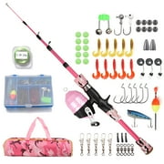 Aibecy Fiberglass Telescopic 1.5 m Spincasting Fishing Rod \u0026 Reel Combo
